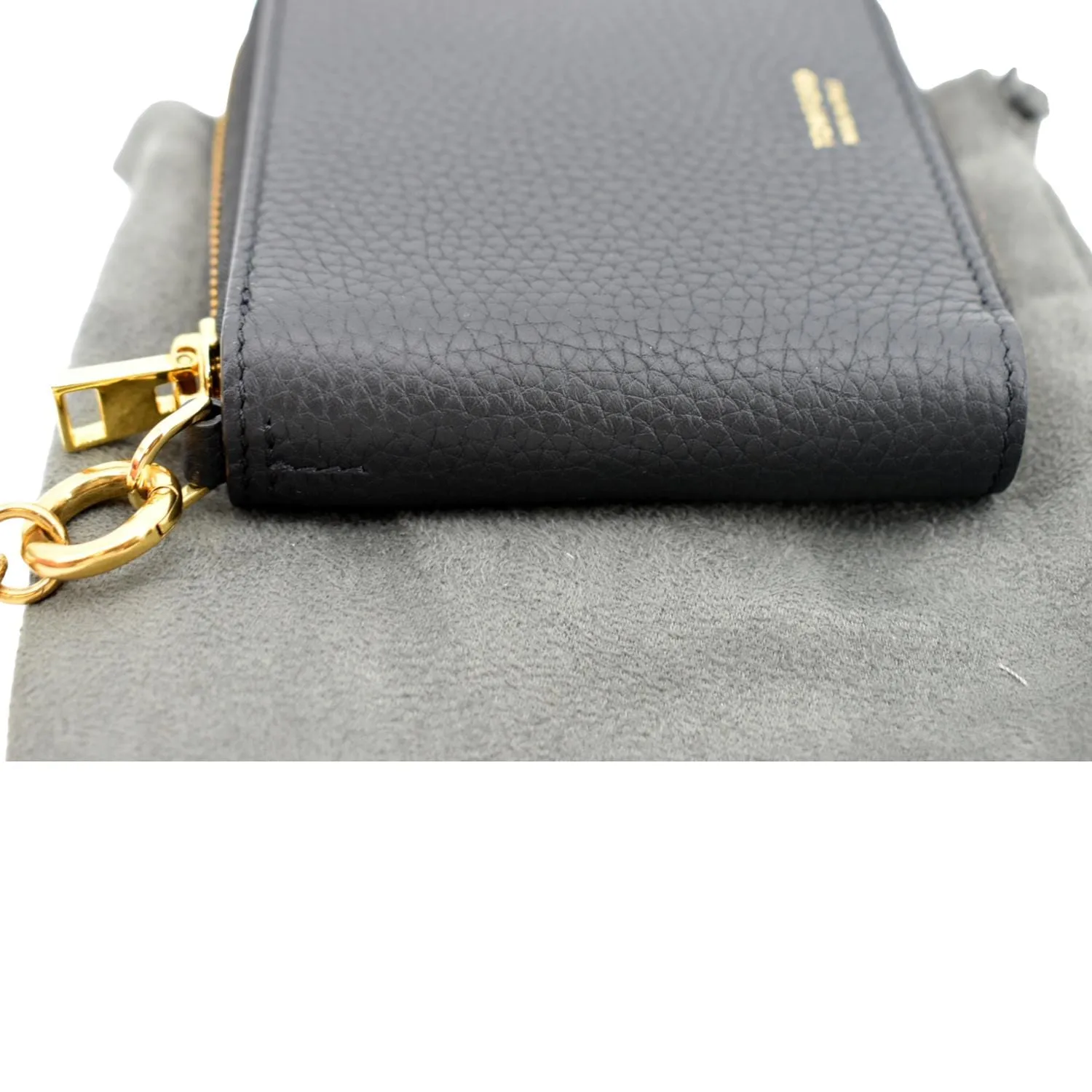 TOM FORD Leather Zip Small Chain Wallet Black