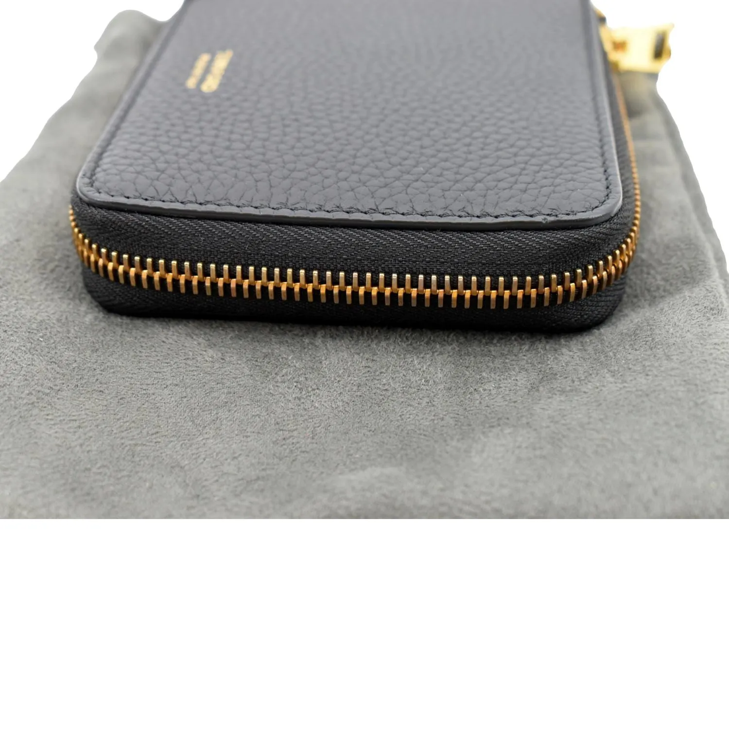 TOM FORD Leather Zip Small Chain Wallet Black