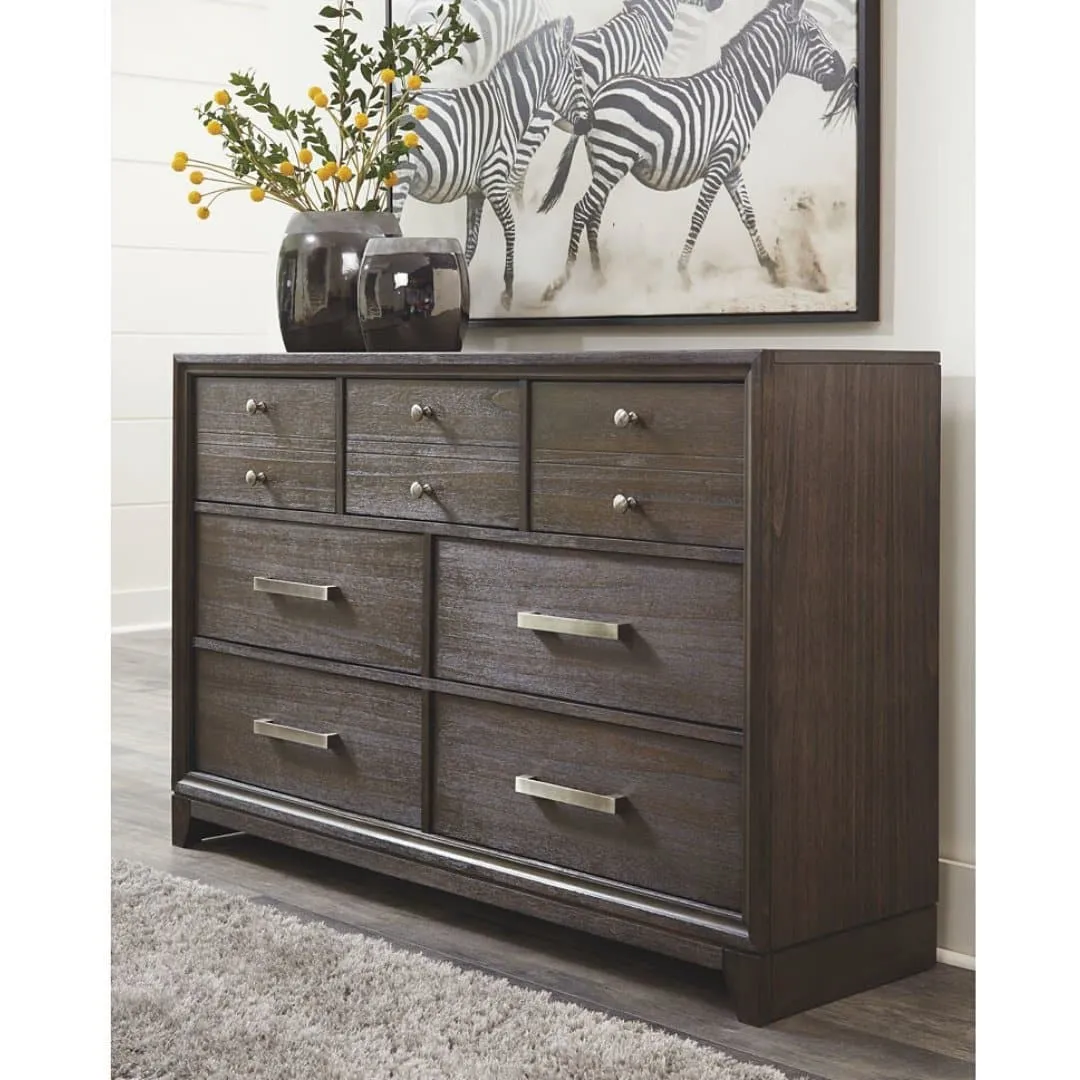Transitional Seven Drawer Dresser in Chestnut