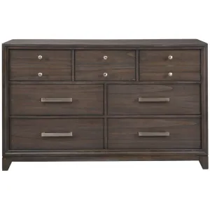 Transitional Seven Drawer Dresser in Chestnut