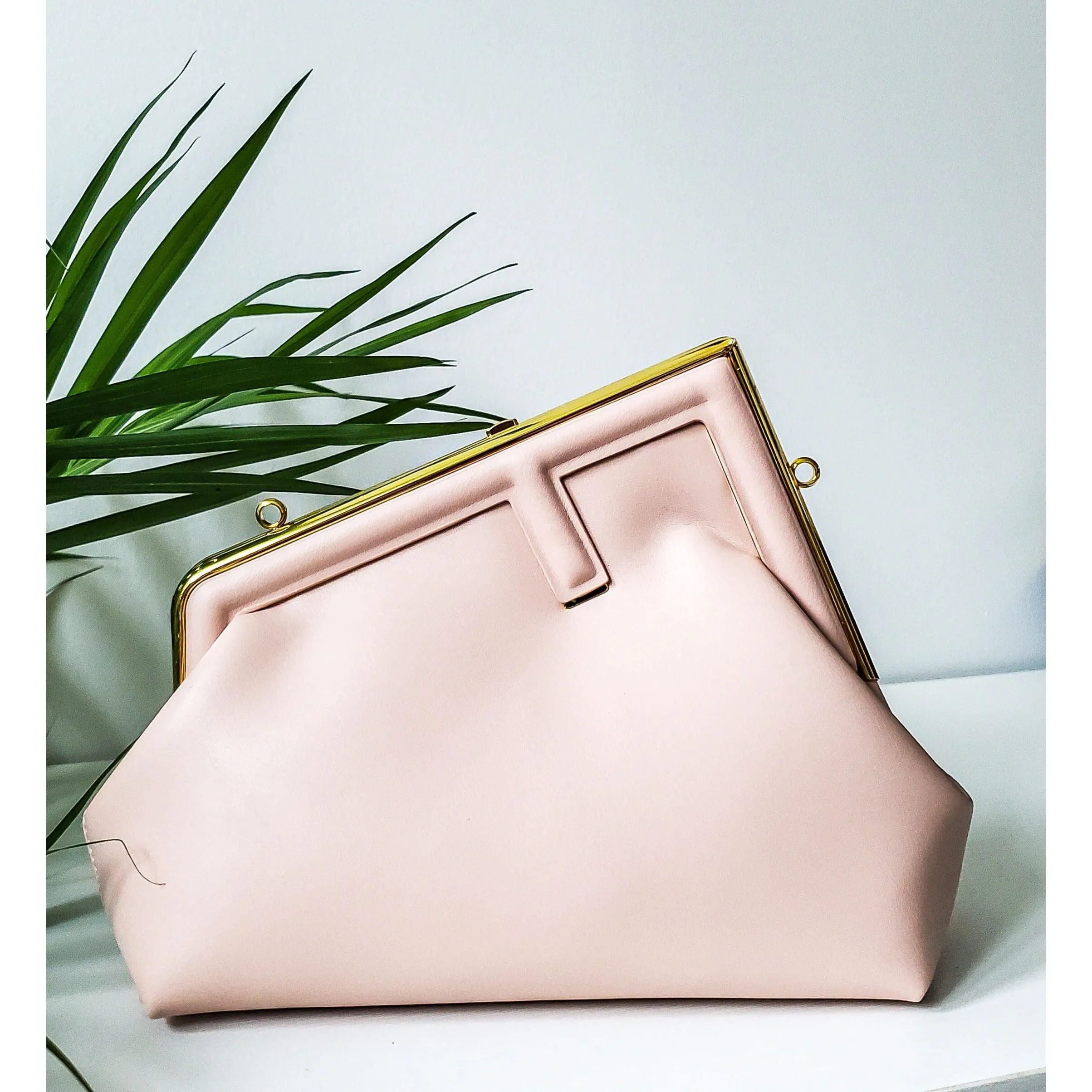 Trapezoid F Clutch Handbag