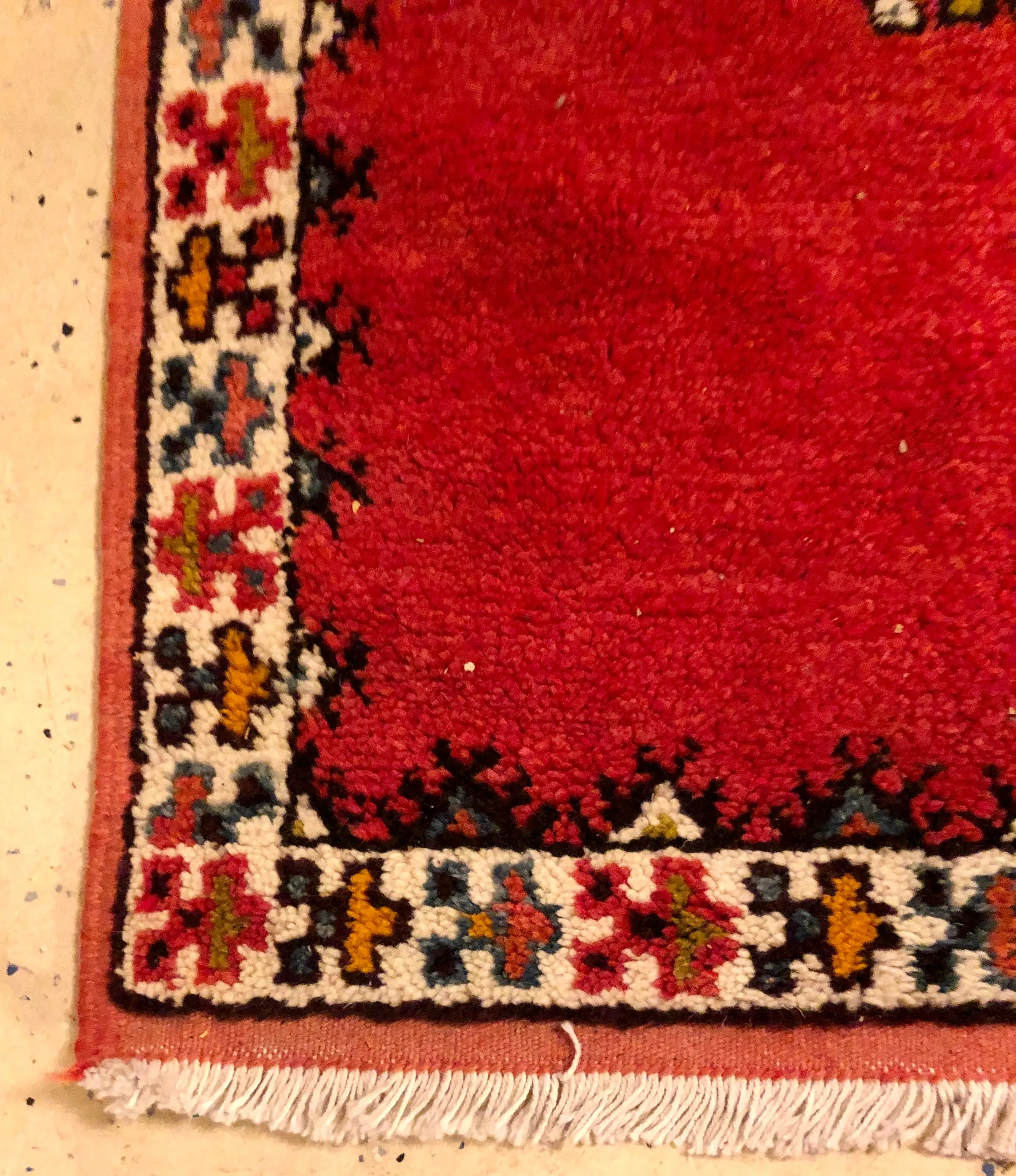 Tribal Moroccan Red Handwoven Rug or Carpet with Diamond Design