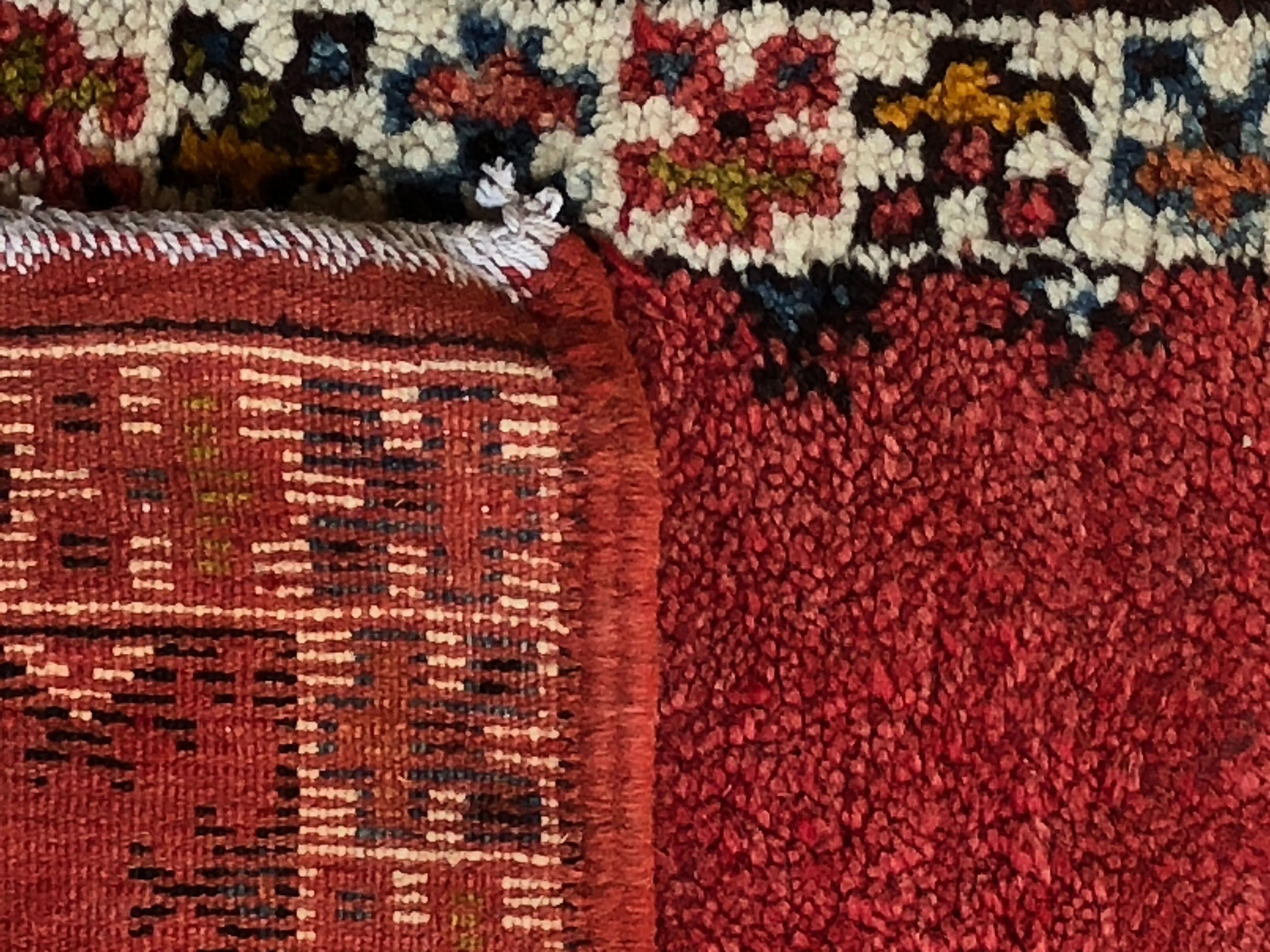 Tribal Moroccan Red Handwoven Rug or Carpet with Diamond Design