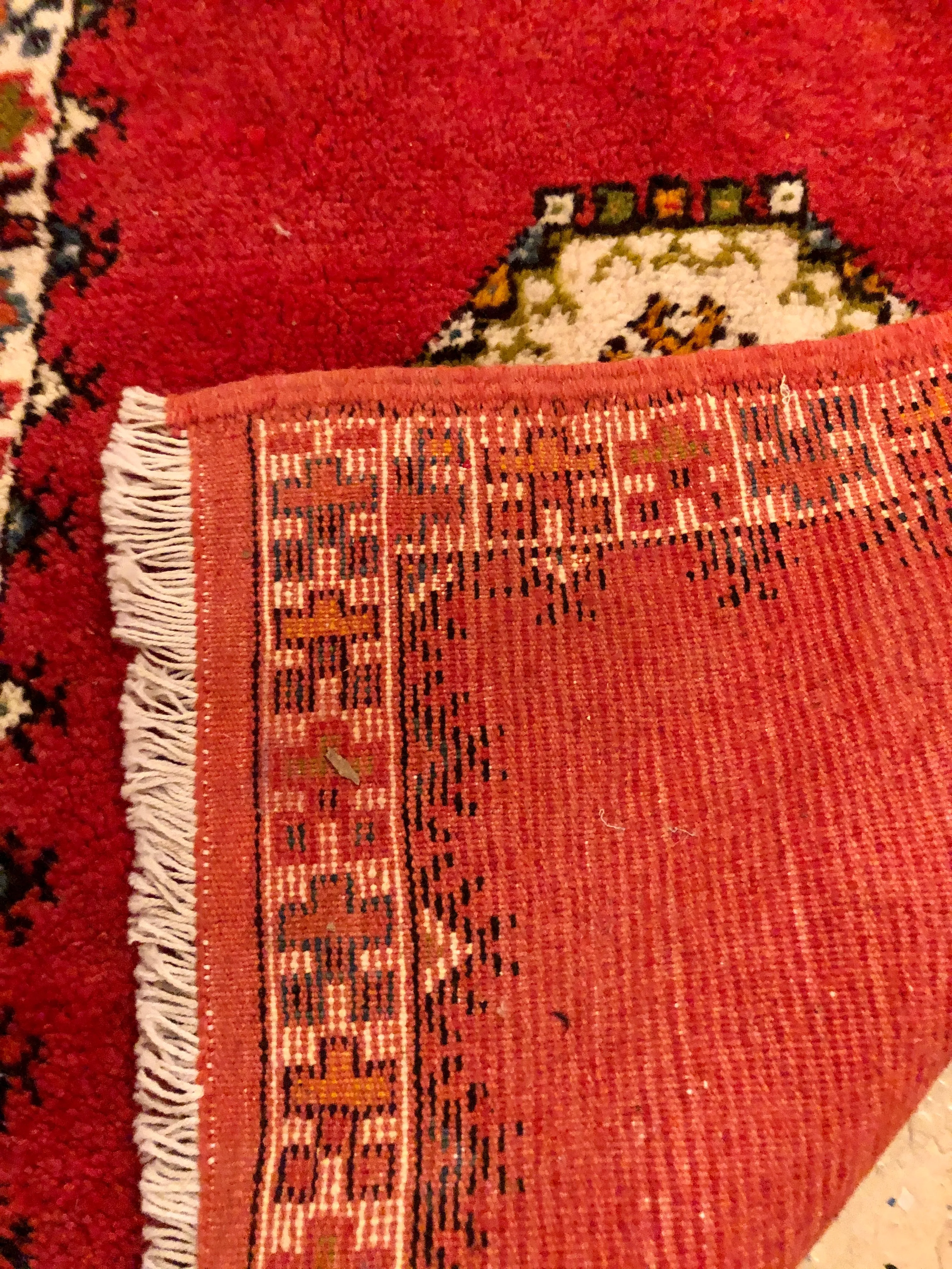 Tribal Moroccan Red Handwoven Rug or Carpet with Diamond Design