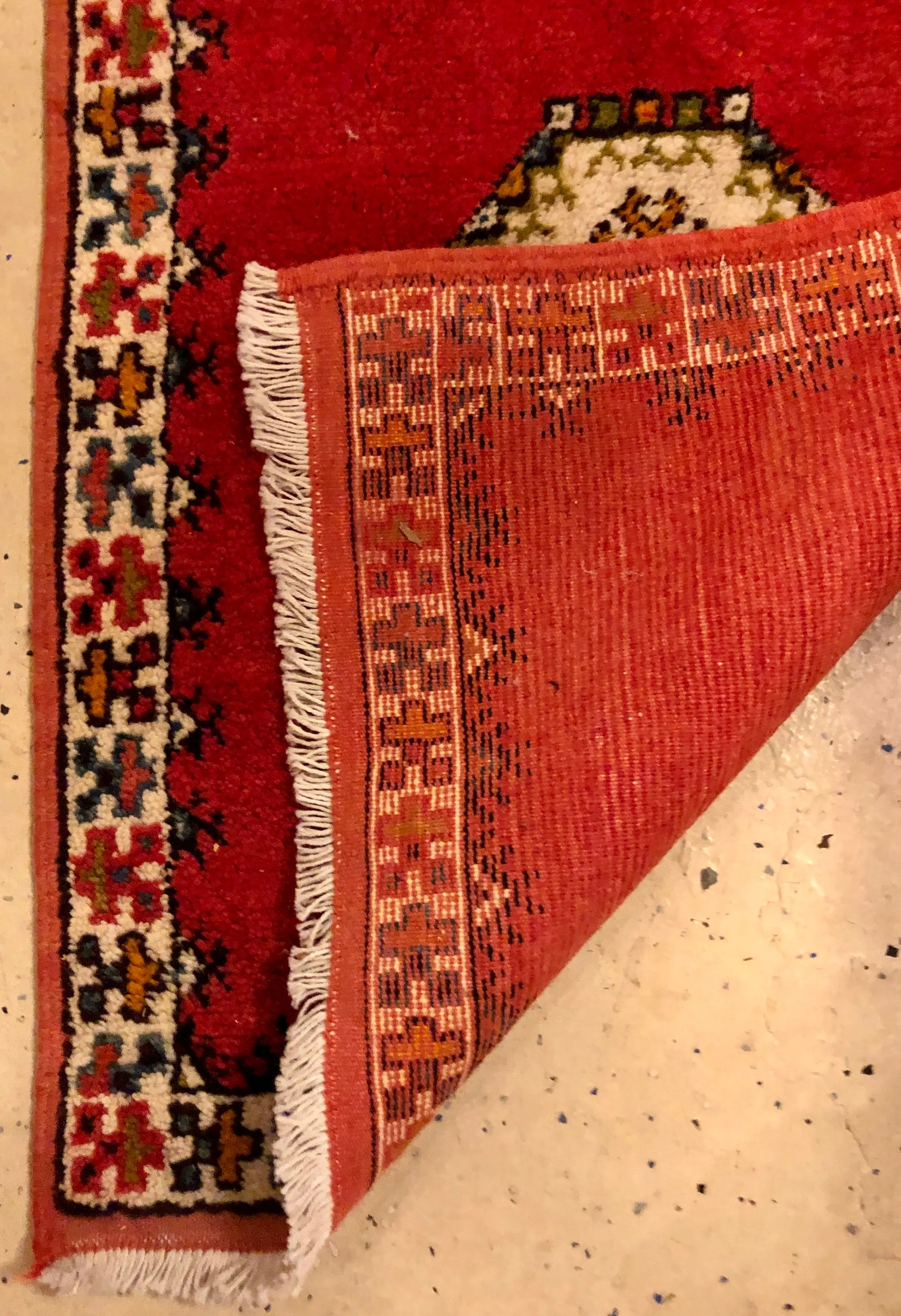 Tribal Moroccan Red Handwoven Rug or Carpet with Diamond Design