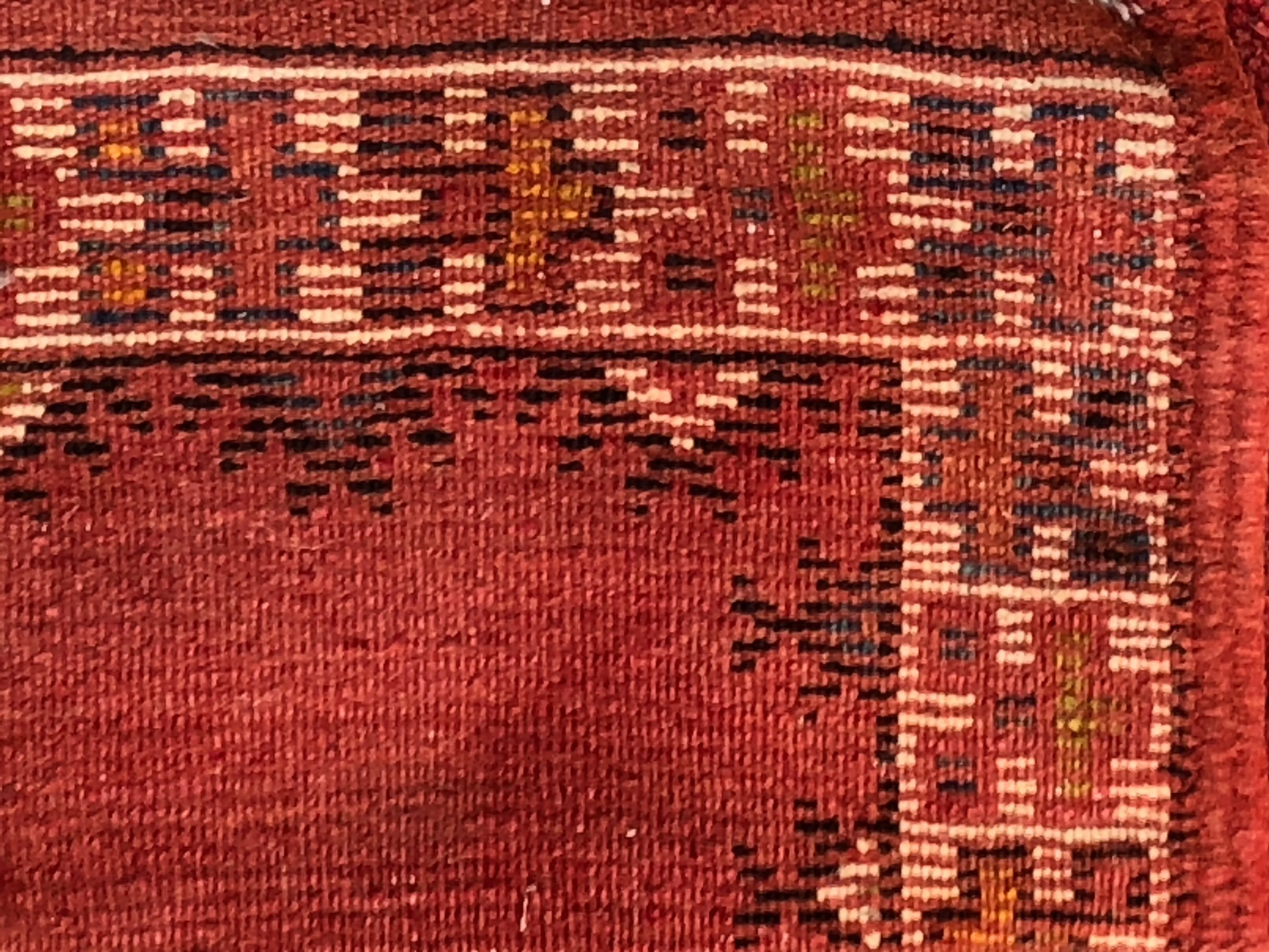 Tribal Moroccan Red Handwoven Rug or Carpet with Diamond Design