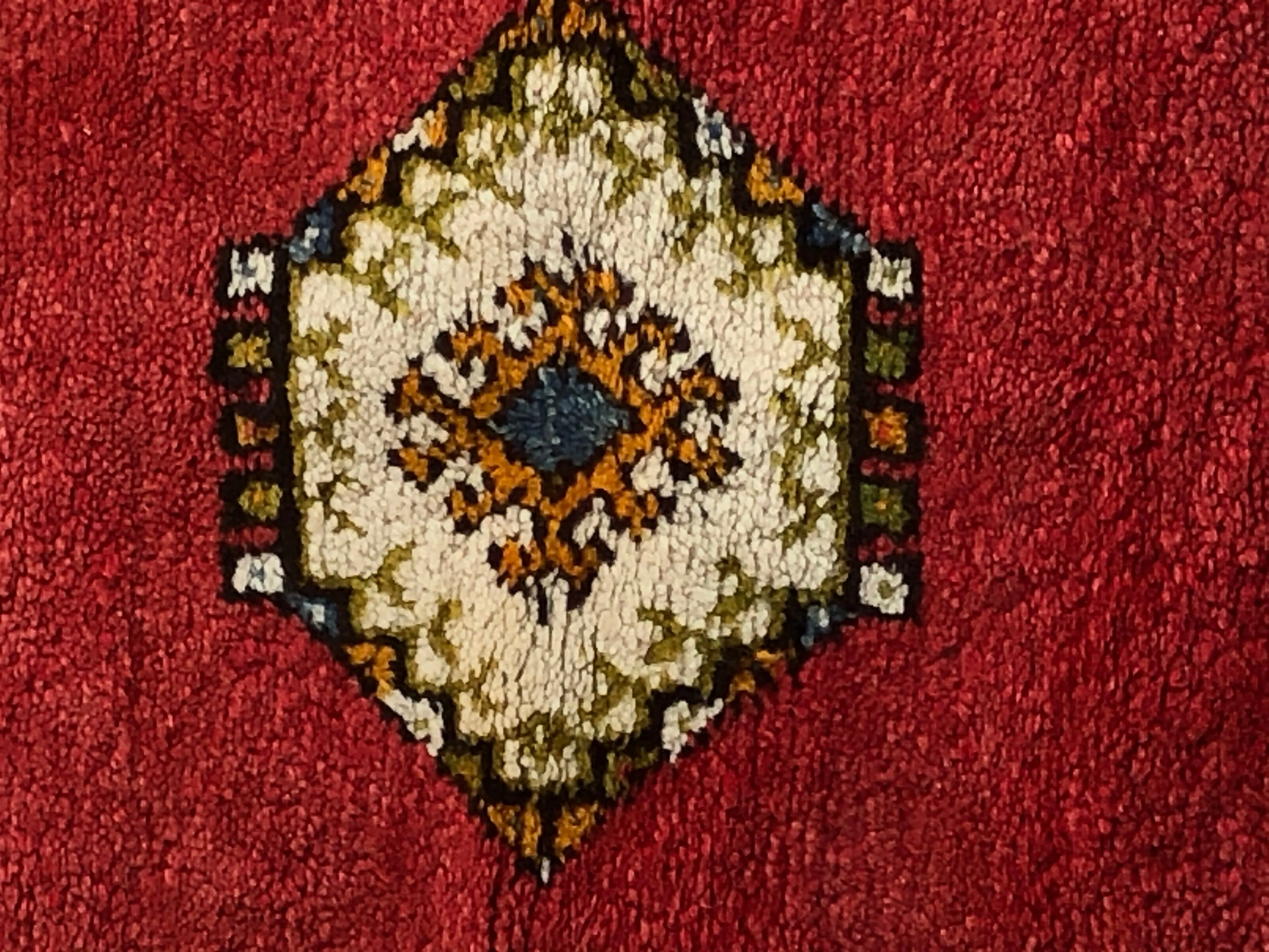 Tribal Moroccan Red Handwoven Rug or Carpet with Diamond Design