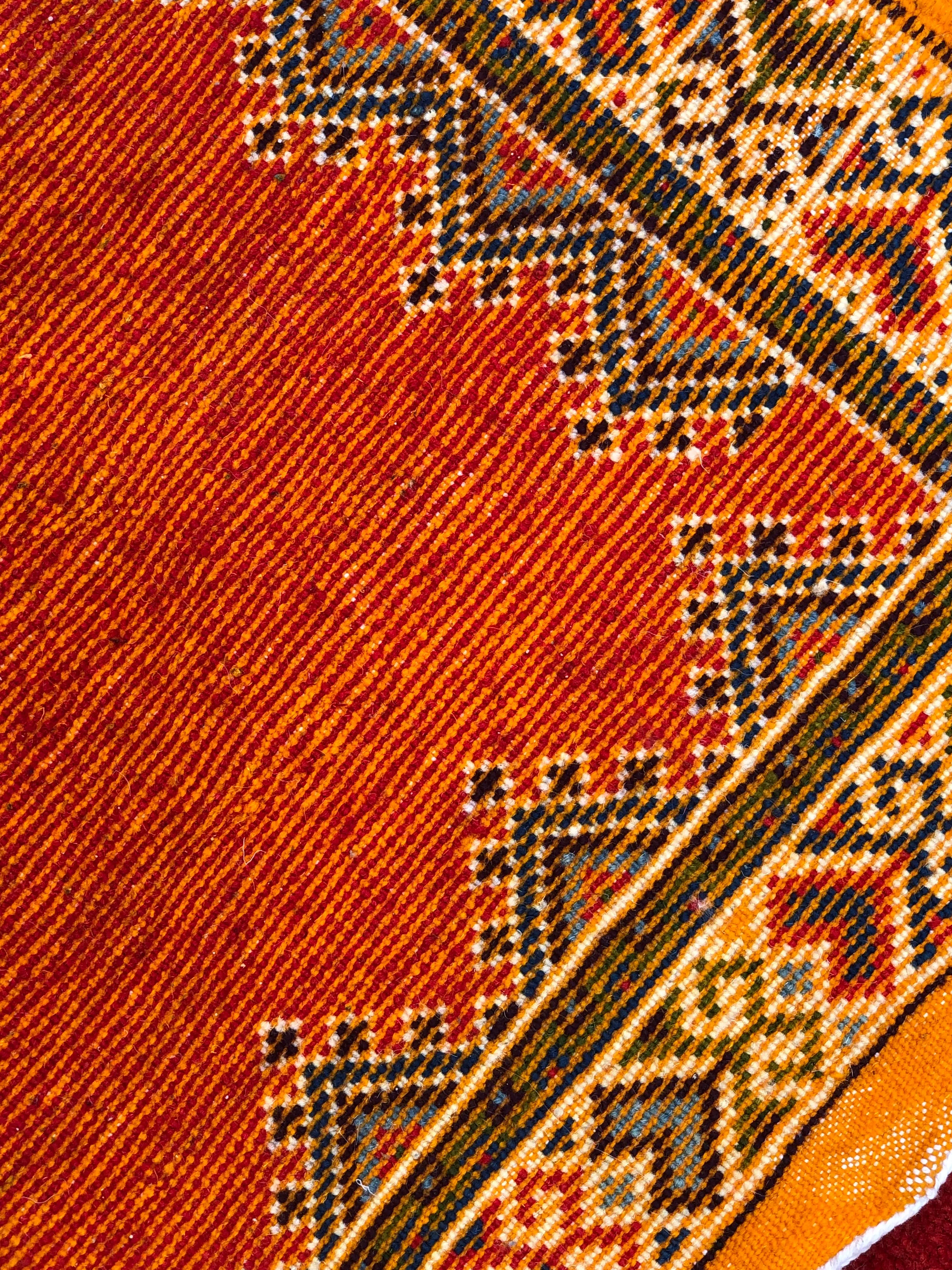 Tribal Moroccan Red Wool Rug