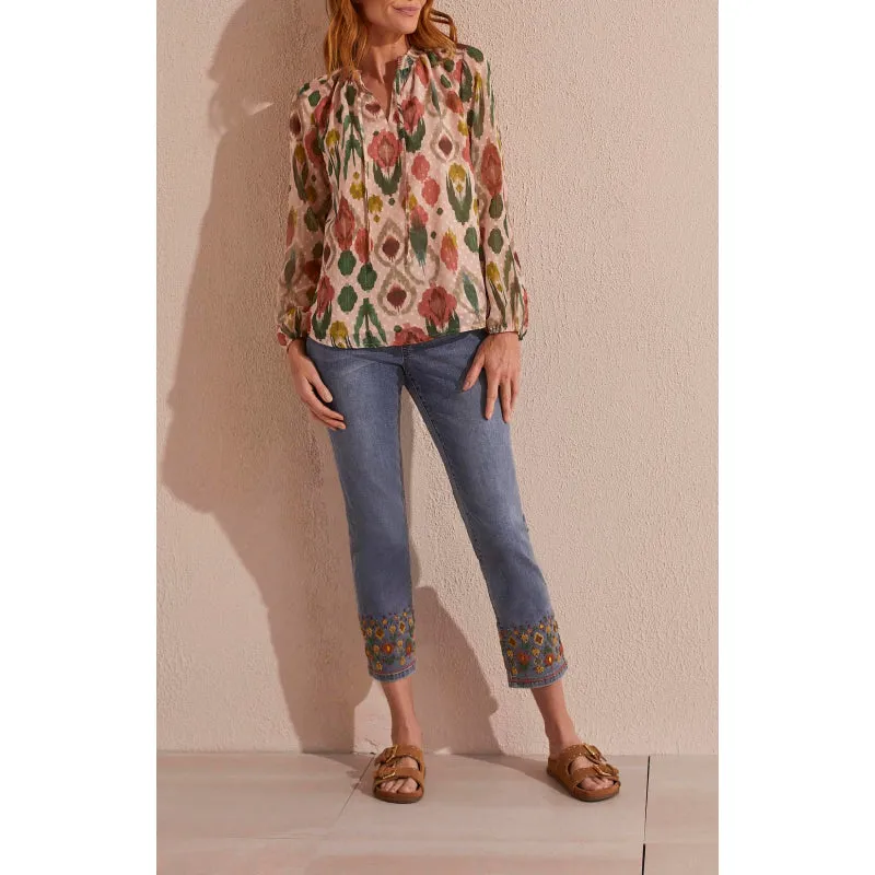 Tribal Puff Sleeve Blouse