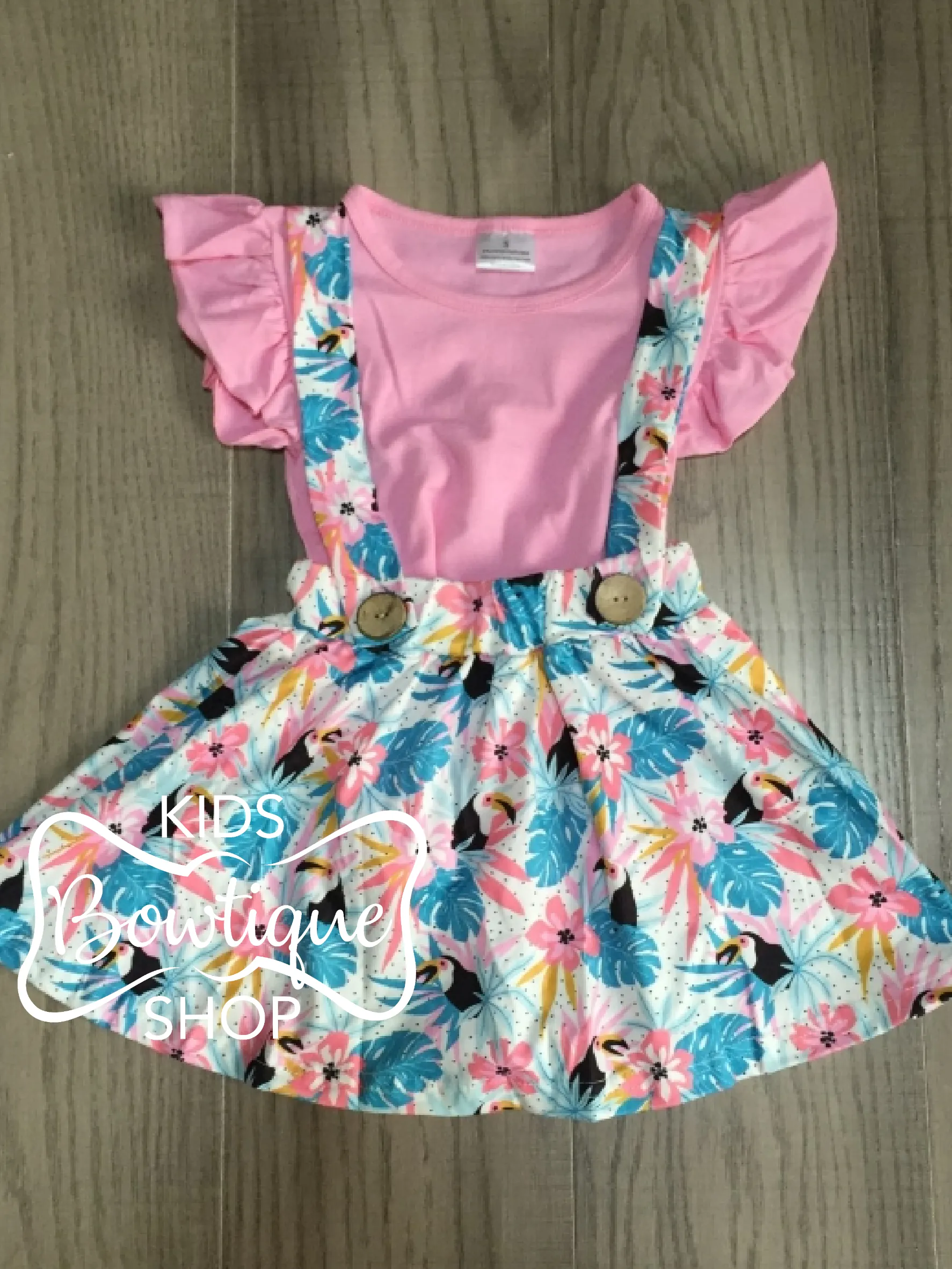 Tropical Fun Suspender Skirt Set