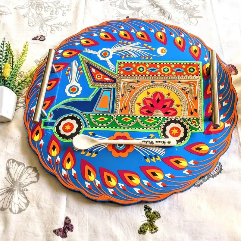 Truck Round Handmade Tray