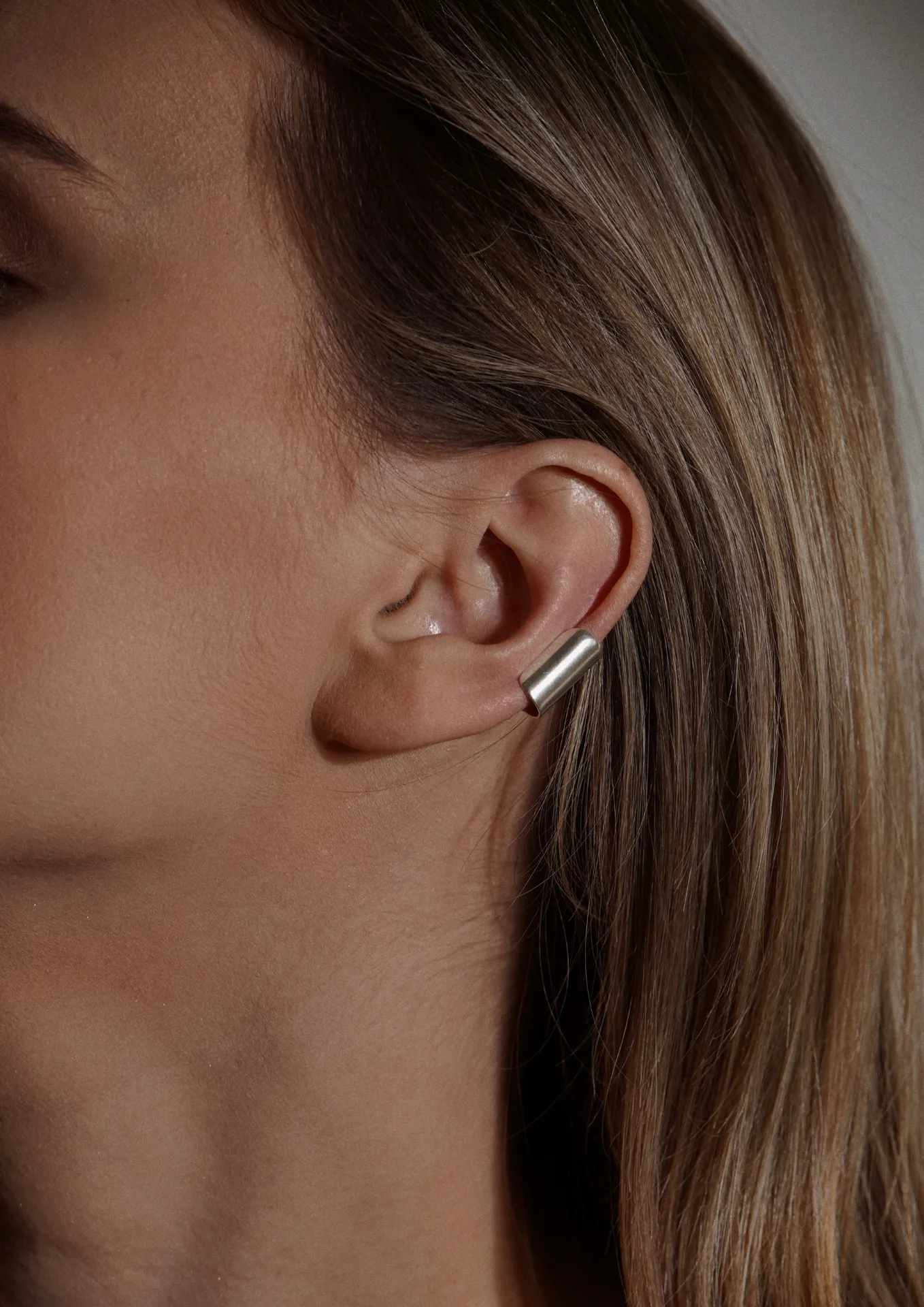 Tube 1.5 Ear Cuff Silver