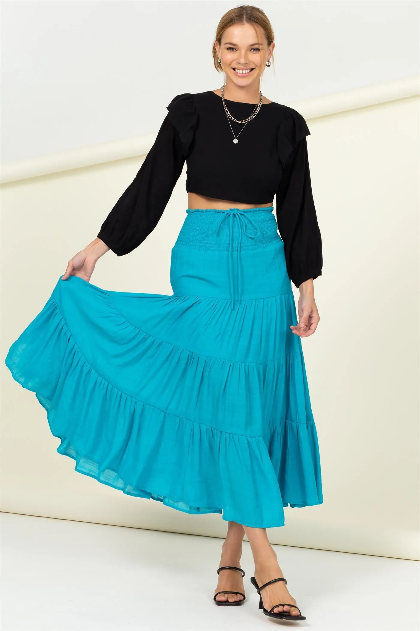 Turquoise Maxi Skirt