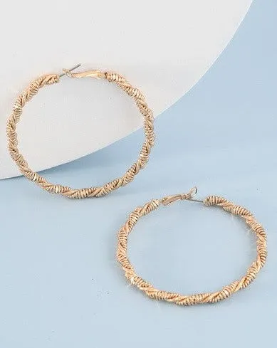 TWISTED WIRE HOOP EARRINGS