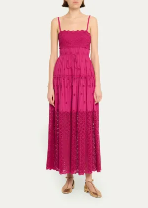 ULLA JOHNSON sadore Eyelet A-Line Maxi Dress RUBY