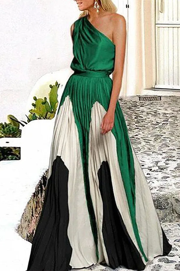 Vacation Sexy Off Shoulder Print Maxi Dress