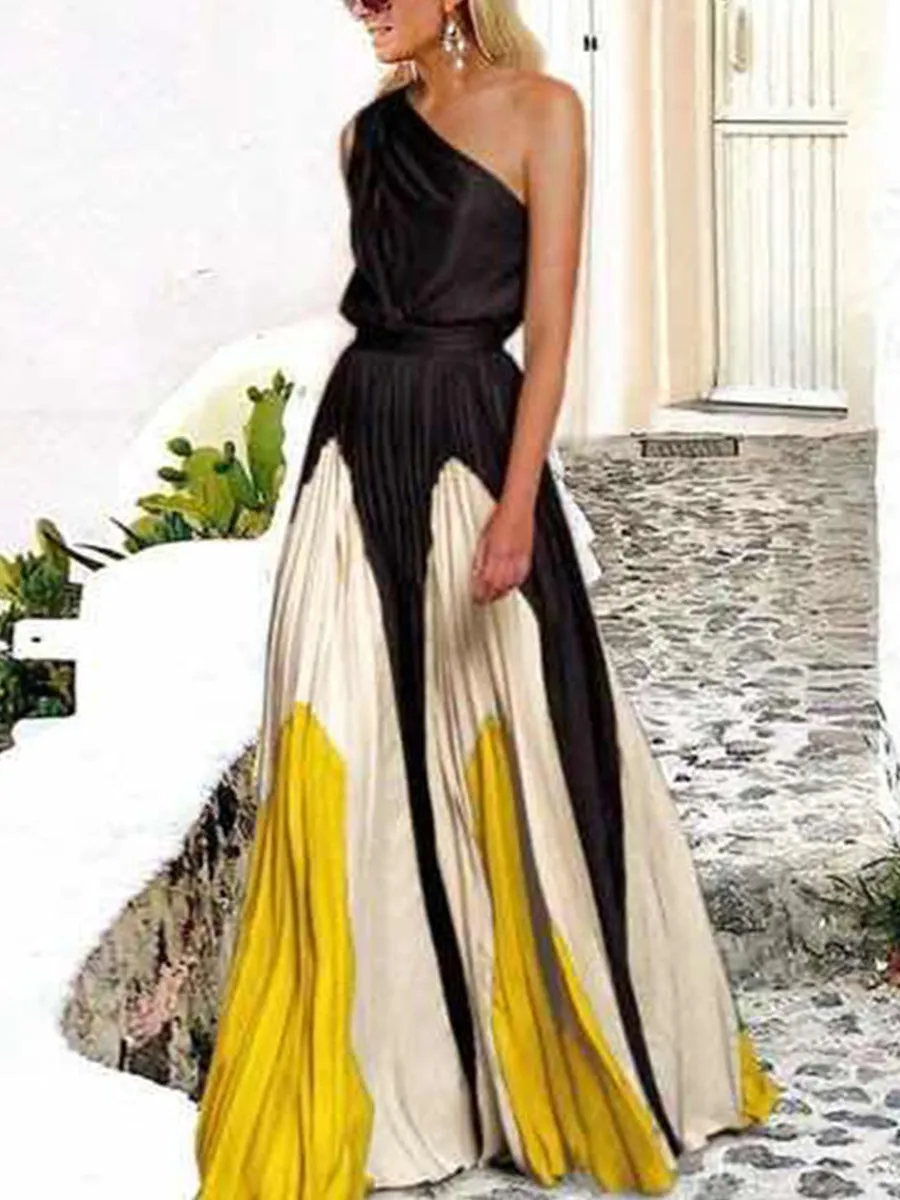 Vacation Sexy Off Shoulder Print Maxi Dress