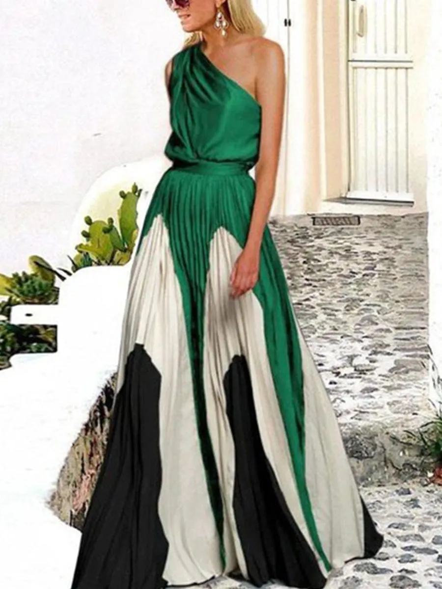 Vacation Sexy Off Shoulder Print Maxi Dress