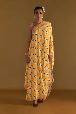 Vanilla Mist One Shoulder Kaftan