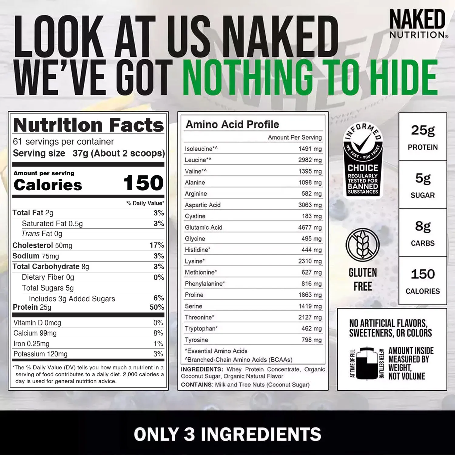Vanilla Whey Protein Powder | Naked Vanilla Whey - 5LB