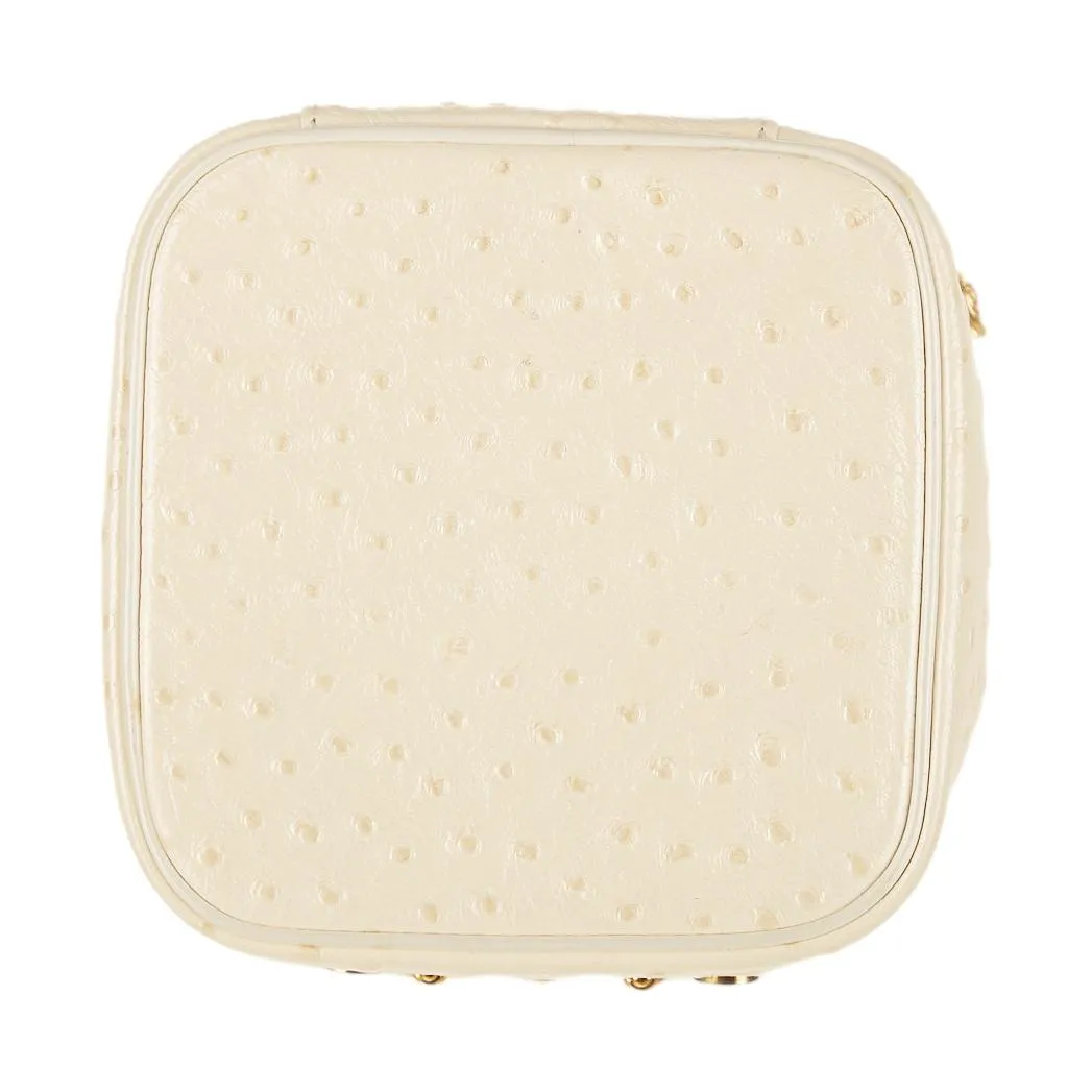 Versace White Embossed Vanity Bag