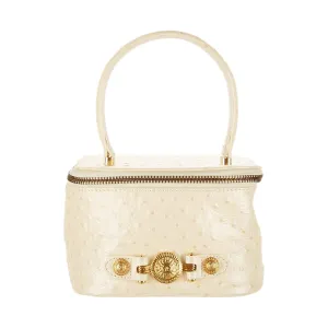 Versace White Embossed Vanity Bag