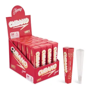 Vibes Cubano Hemp Cones King Size - (24 Packs Per Box - 1 Cone Per Pack)
