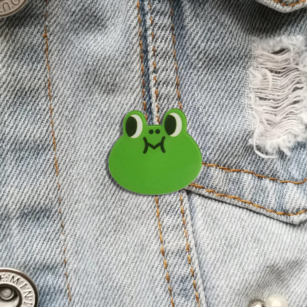Vintage Green Frog Enamel Pins