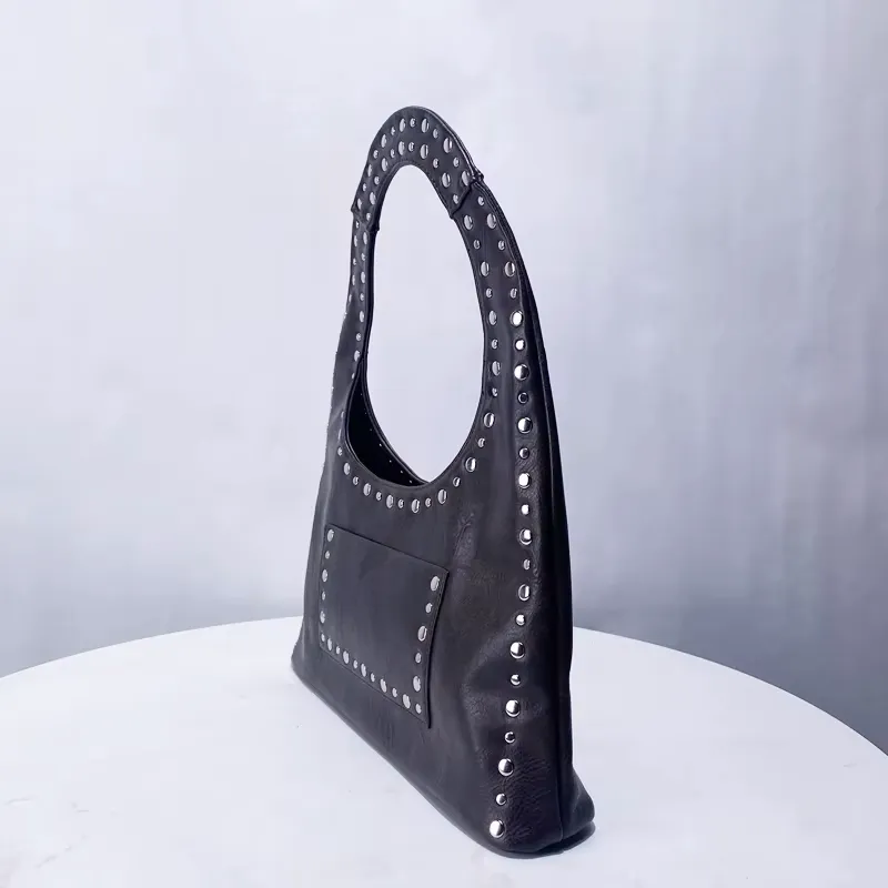 Vintage Luxe Vegan Studded Tote