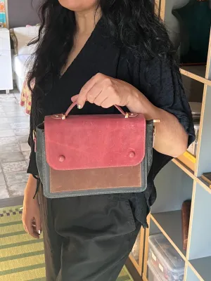 Vintage Multicolored Leather Bag/ Sling Bag