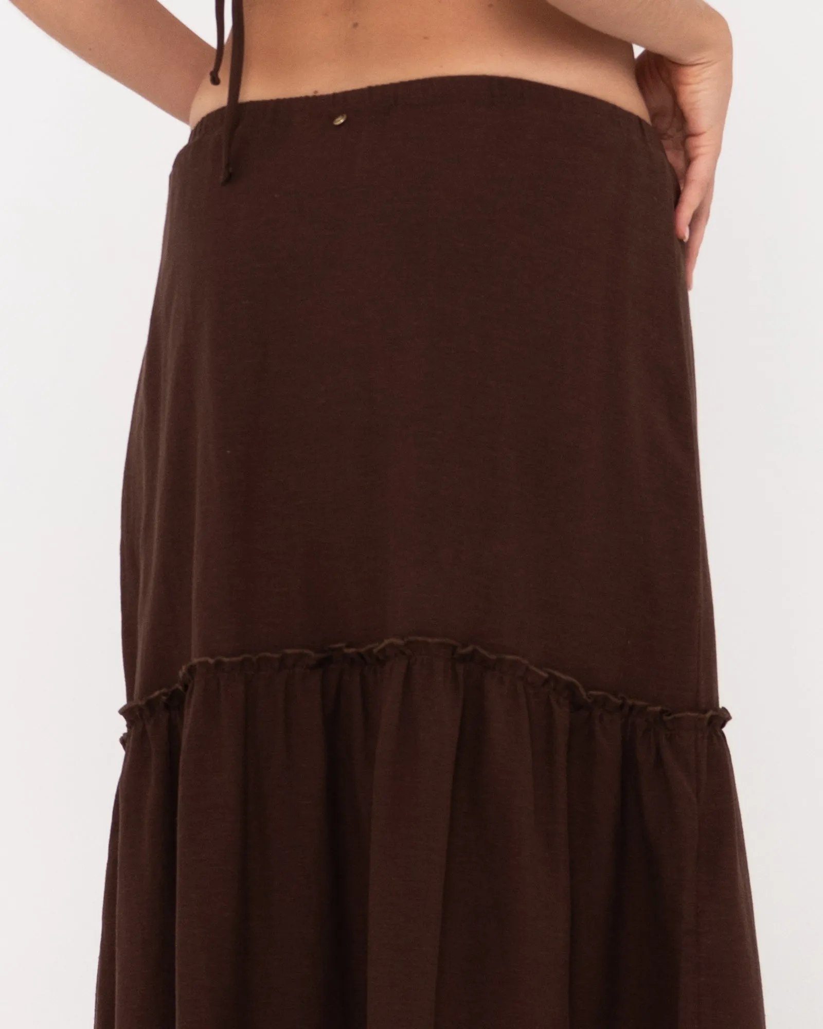 Violeta Low Rise Tiered Maxi Skirt