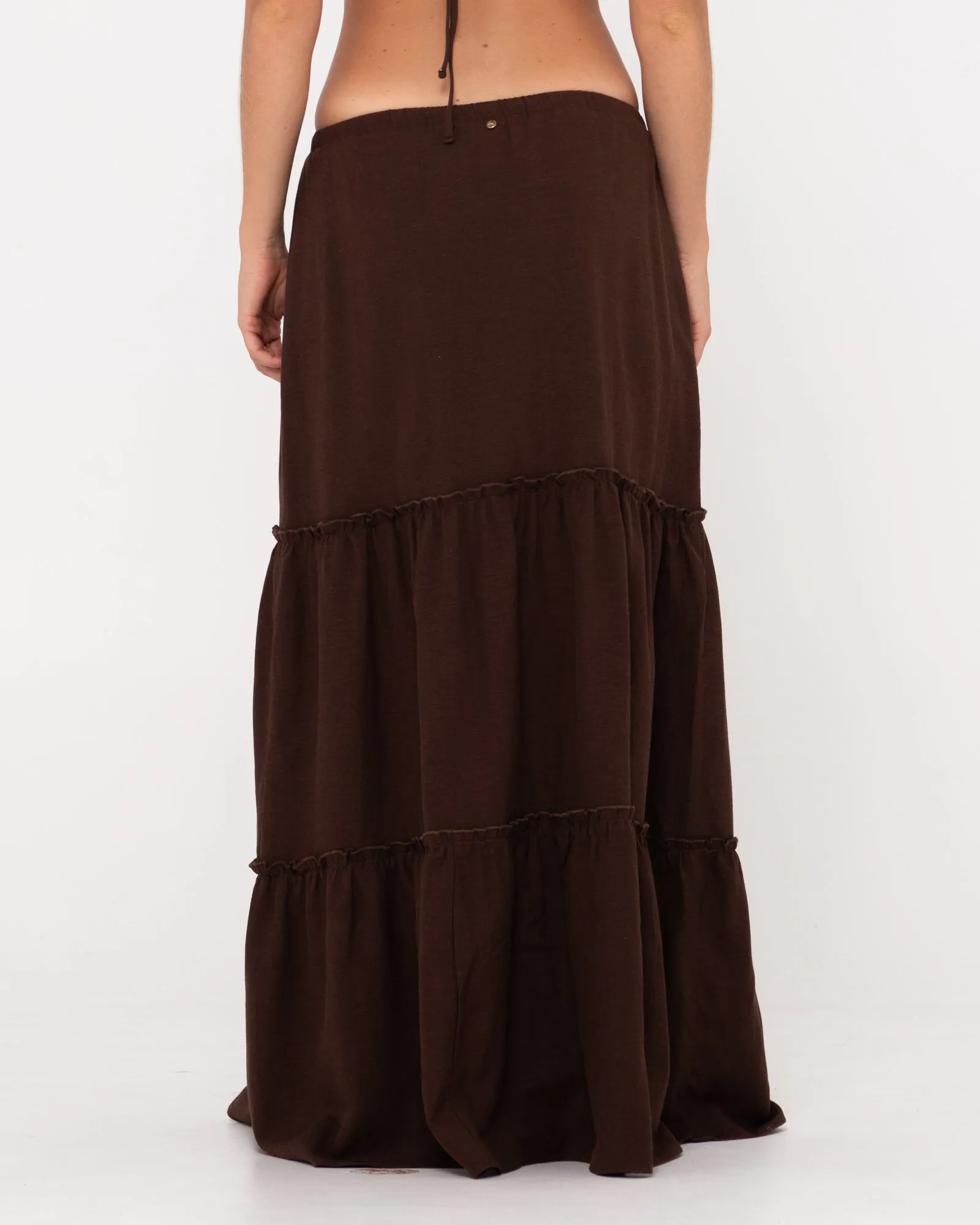 Violeta Low Rise Tiered Maxi Skirt
