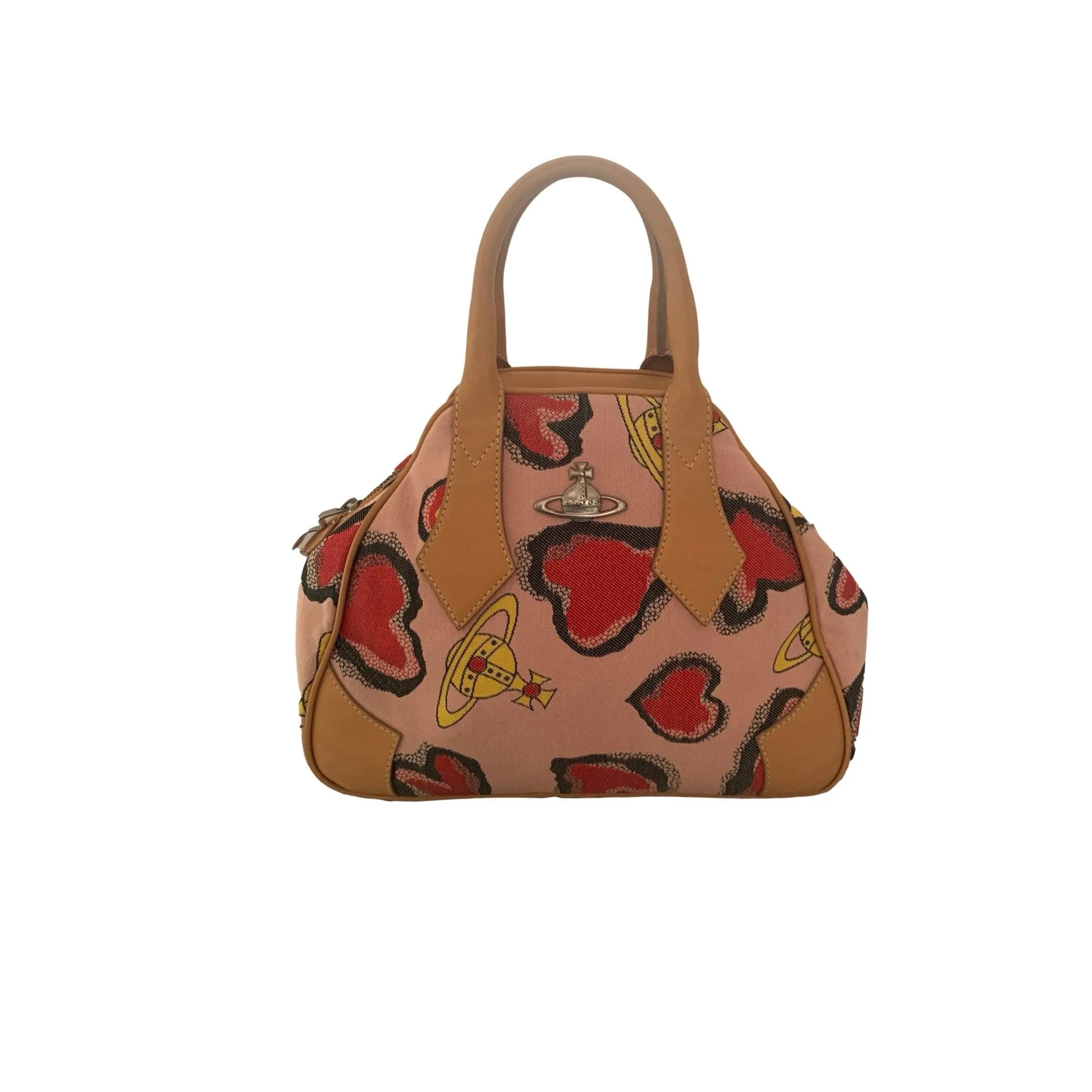 Vivienne Westwood Peach Logo Top Handle Bag