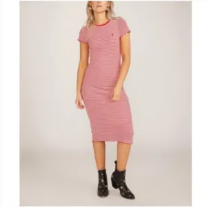 VOLCOM 🌹 Striped Ribbed Maxi Dress