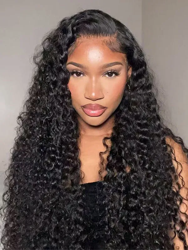 Wavymy Upgrade Water Wave No Leave Out V Part Wig Human Hair Wear Go Glueless V Part Wig For Women 180% Density