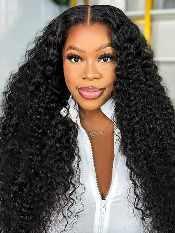 Wavymy Upgrade Water Wave No Leave Out V Part Wig Human Hair Wear Go Glueless V Part Wig For Women 180% Density