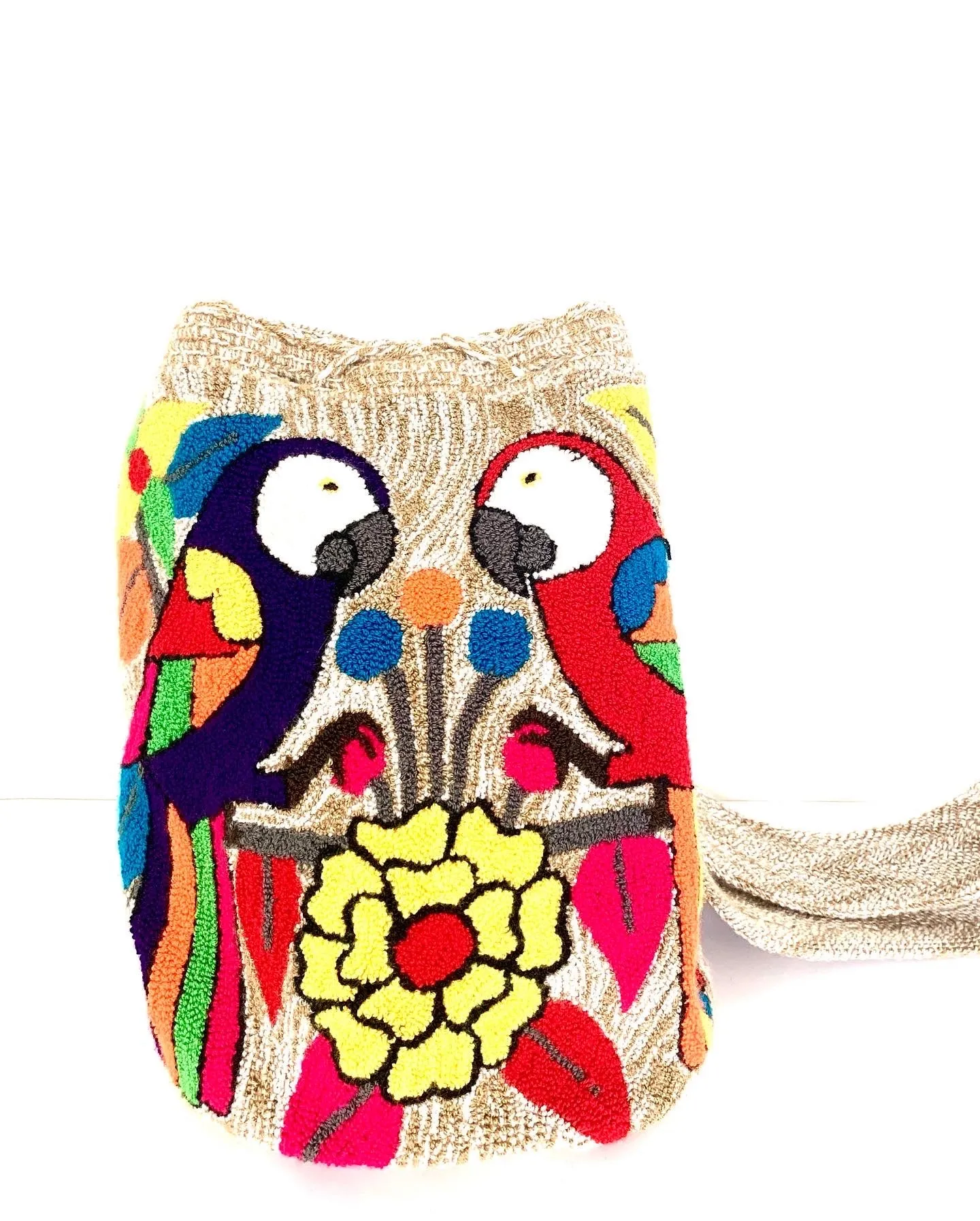 Wayuu Mochila Handbag - Lg 2 Parrots