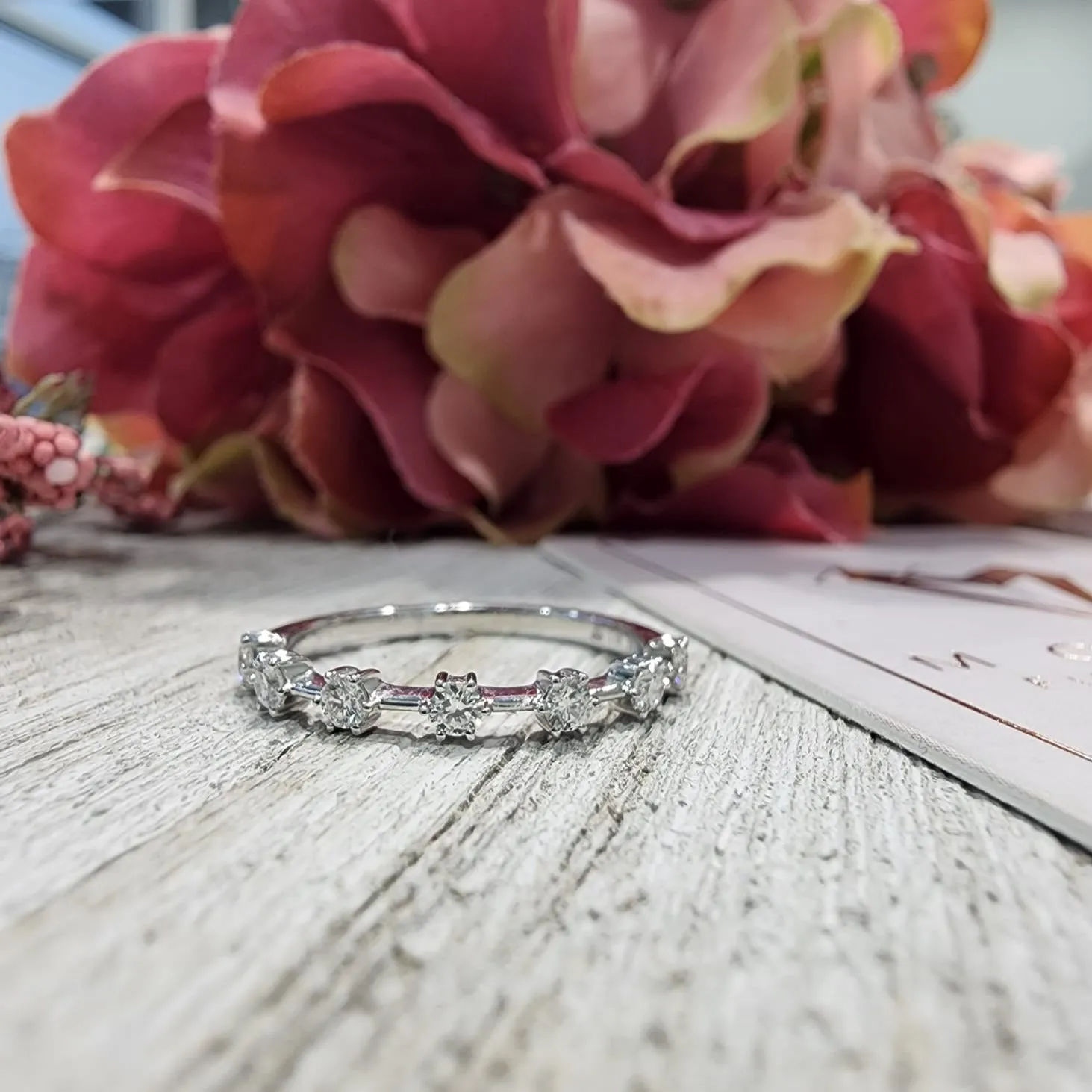 WB0190M ~ MOISSANITE STEM WEDDING BAND