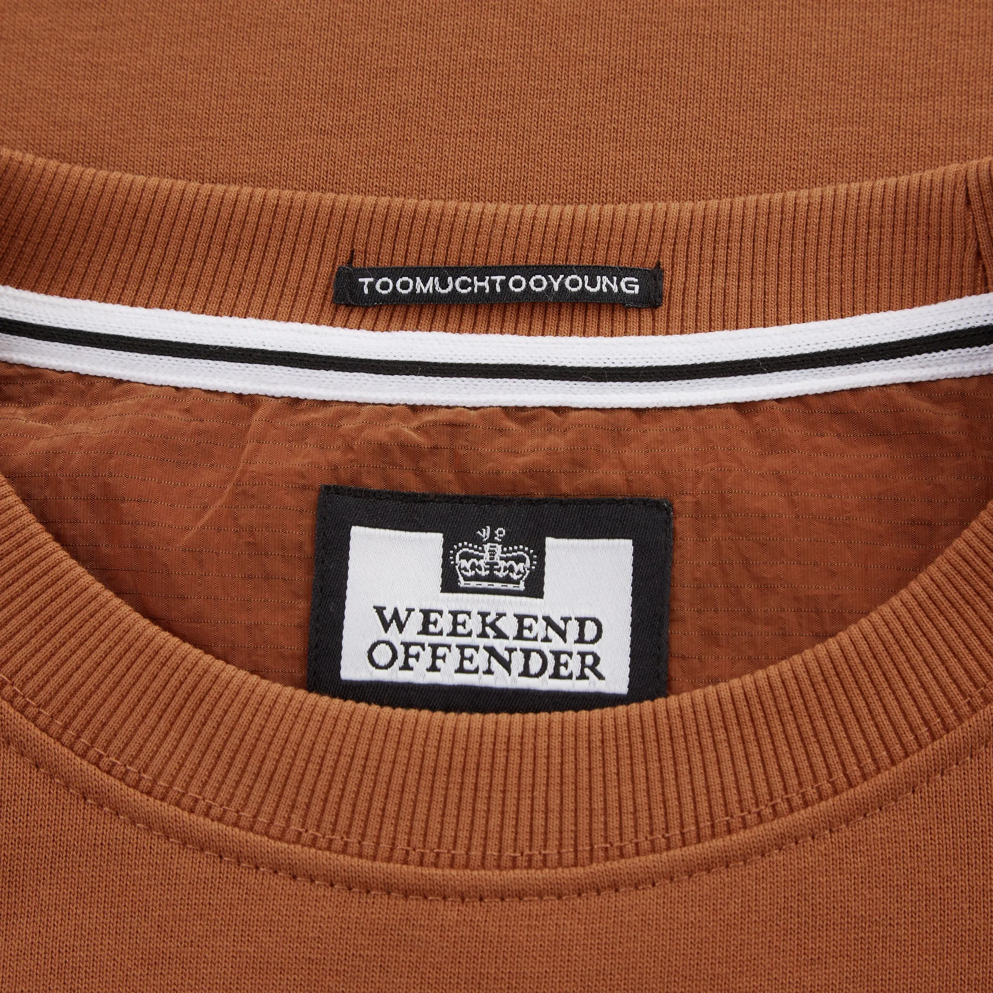 Weekend Offender F Bomb Badge Crewneck Sweatshirt - Russet