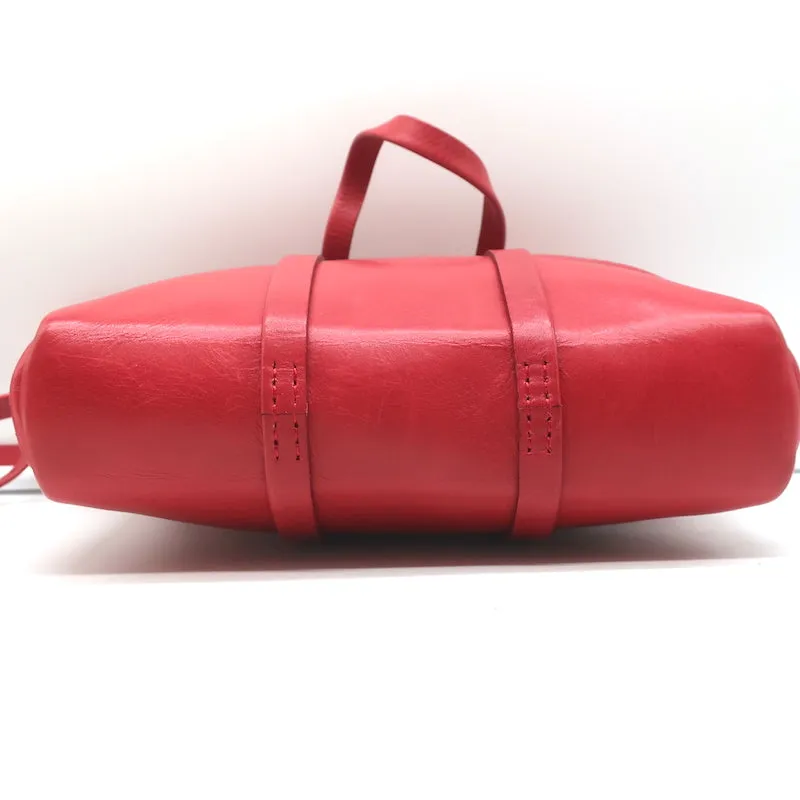 Wendy Nichol Soft Duffle Bag Red Leather Small Crossbody