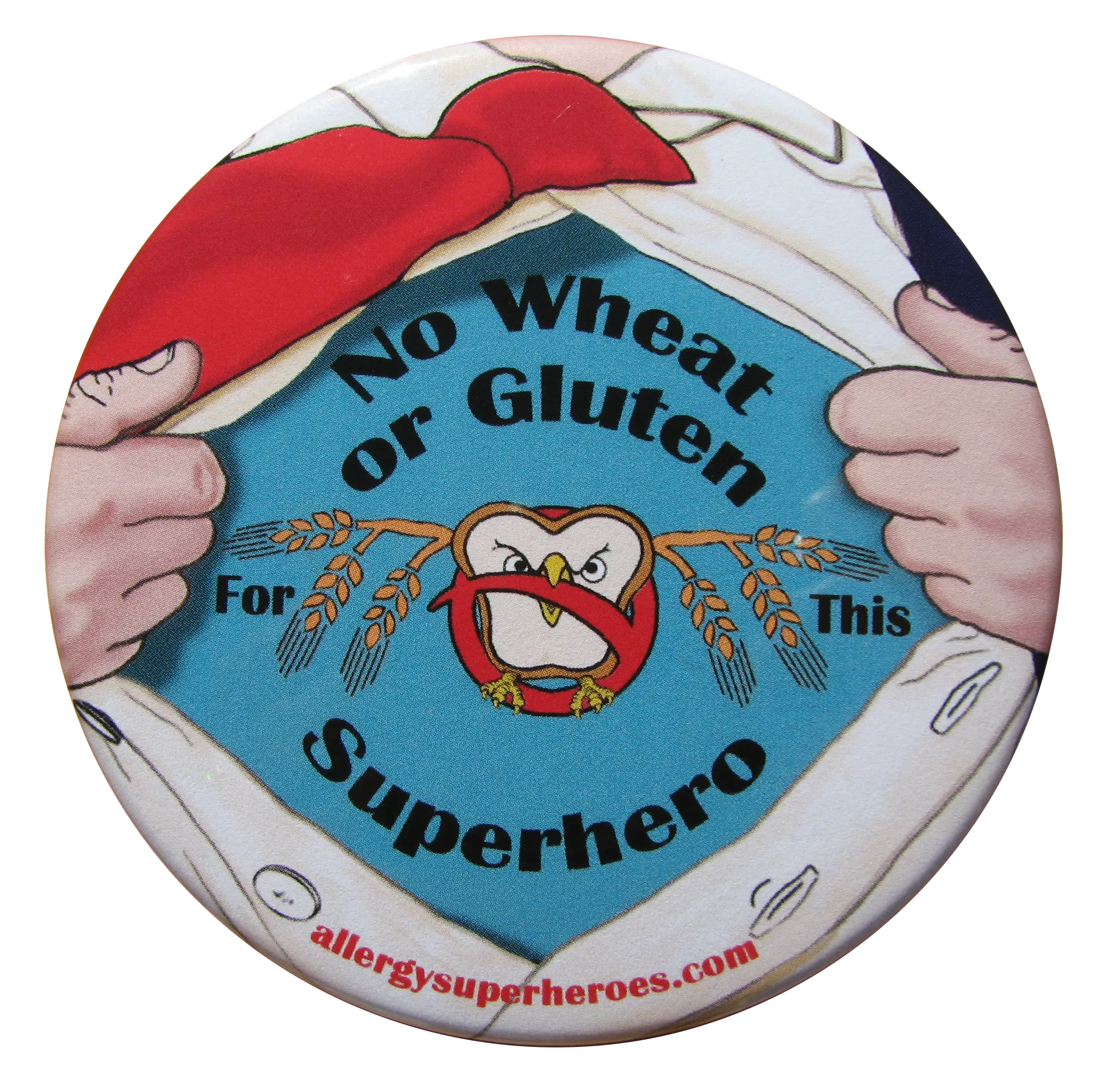 Wheat/Gluten Allergy Superhero Boy Button