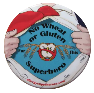 Wheat/Gluten Allergy Superhero Boy Button
