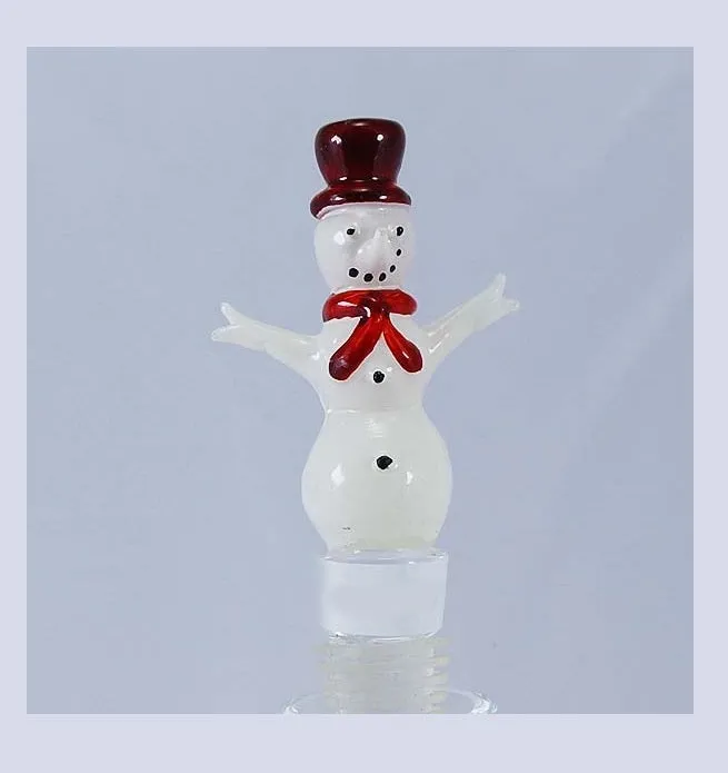 White Snowman Hand Crafted Bottle Stopper