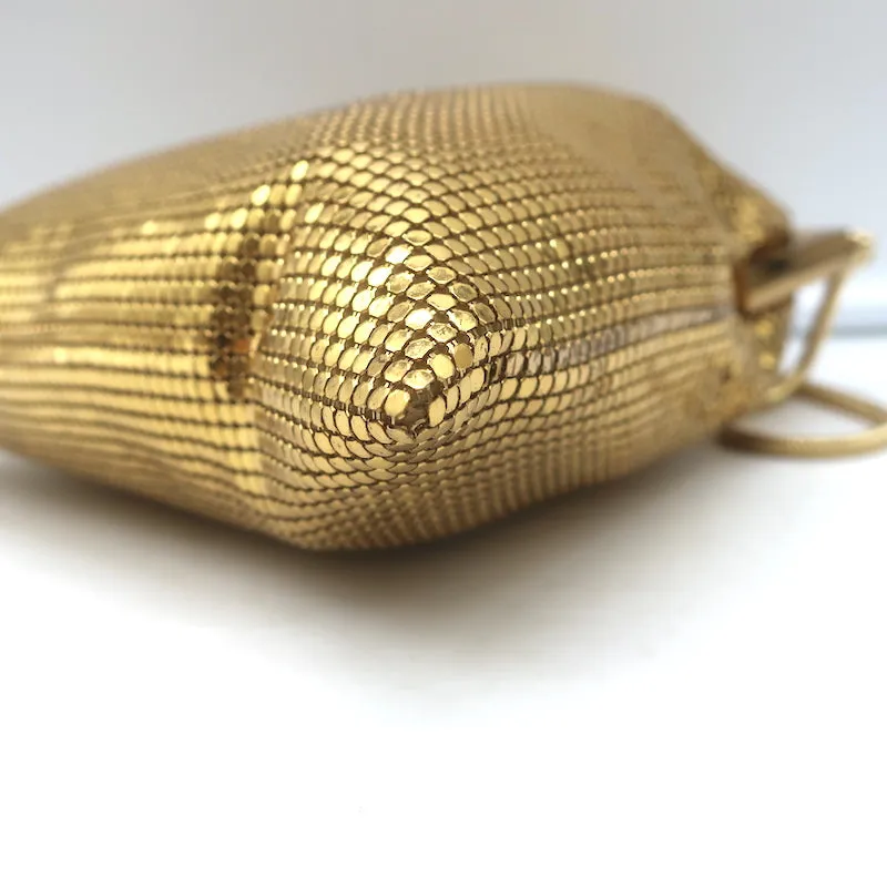 Whiting & Davis Gold Mesh Kiss Lock Mini Evening Bag