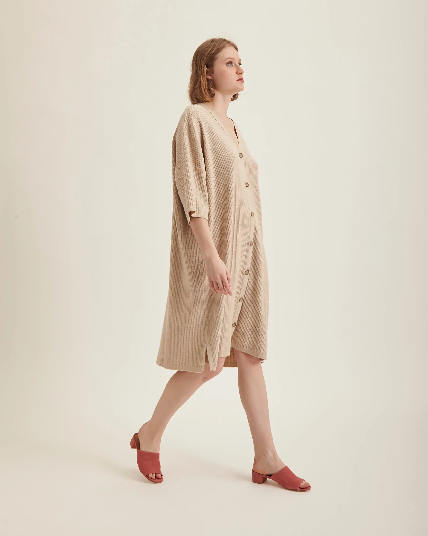 Wicker cardigan dress