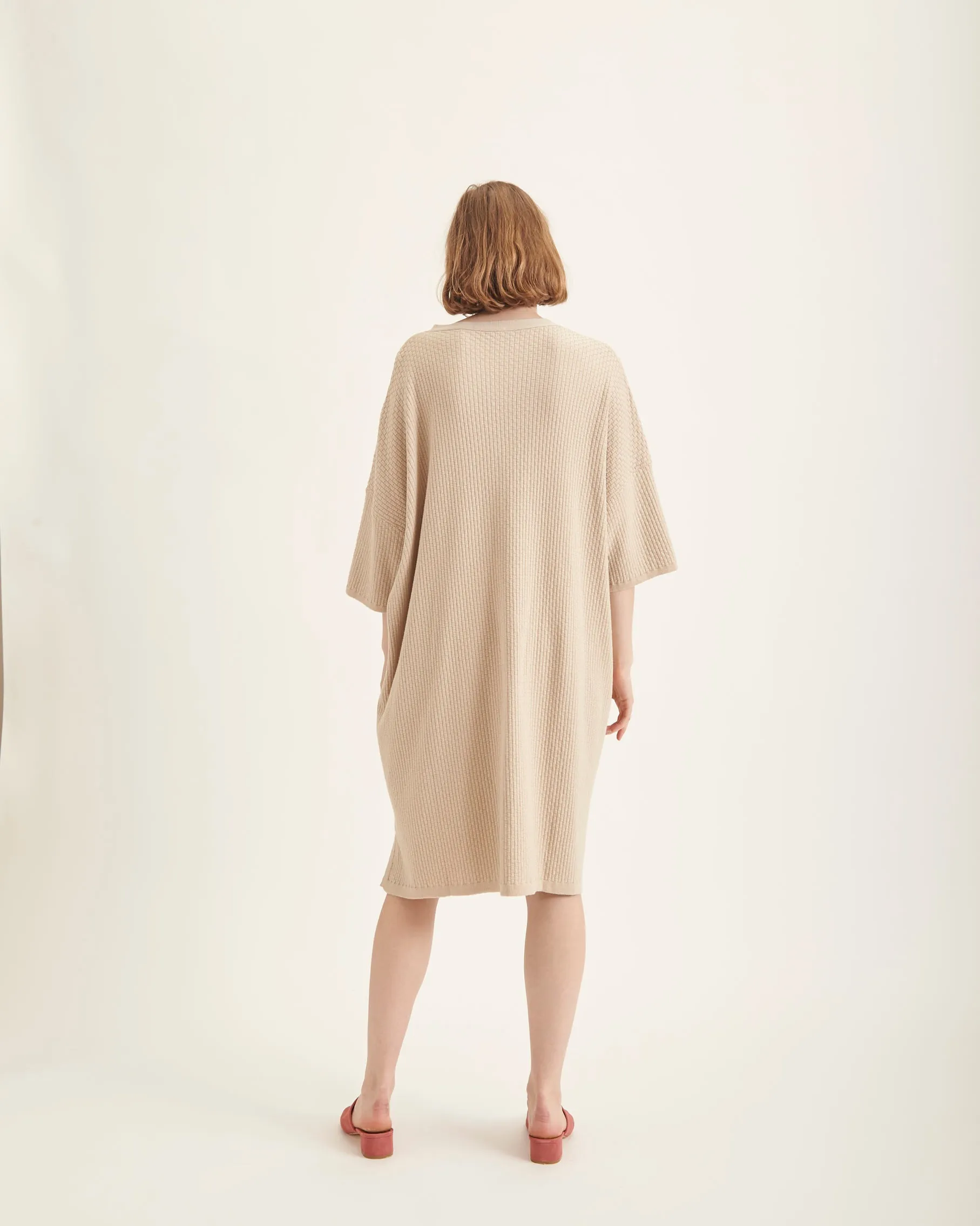 Wicker cardigan dress