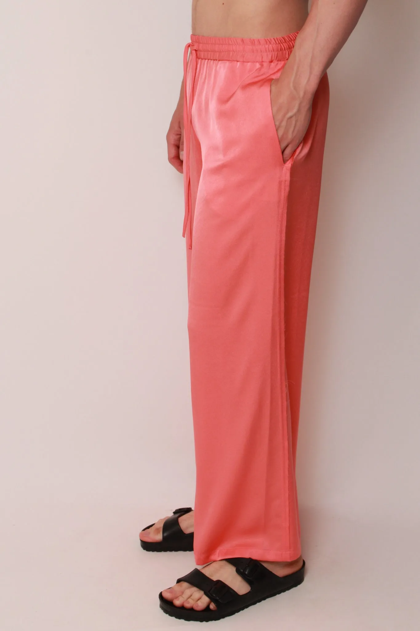 Wide Leg Pants In Coral Crepe