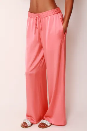 Wide Leg Pants In Coral Crepe