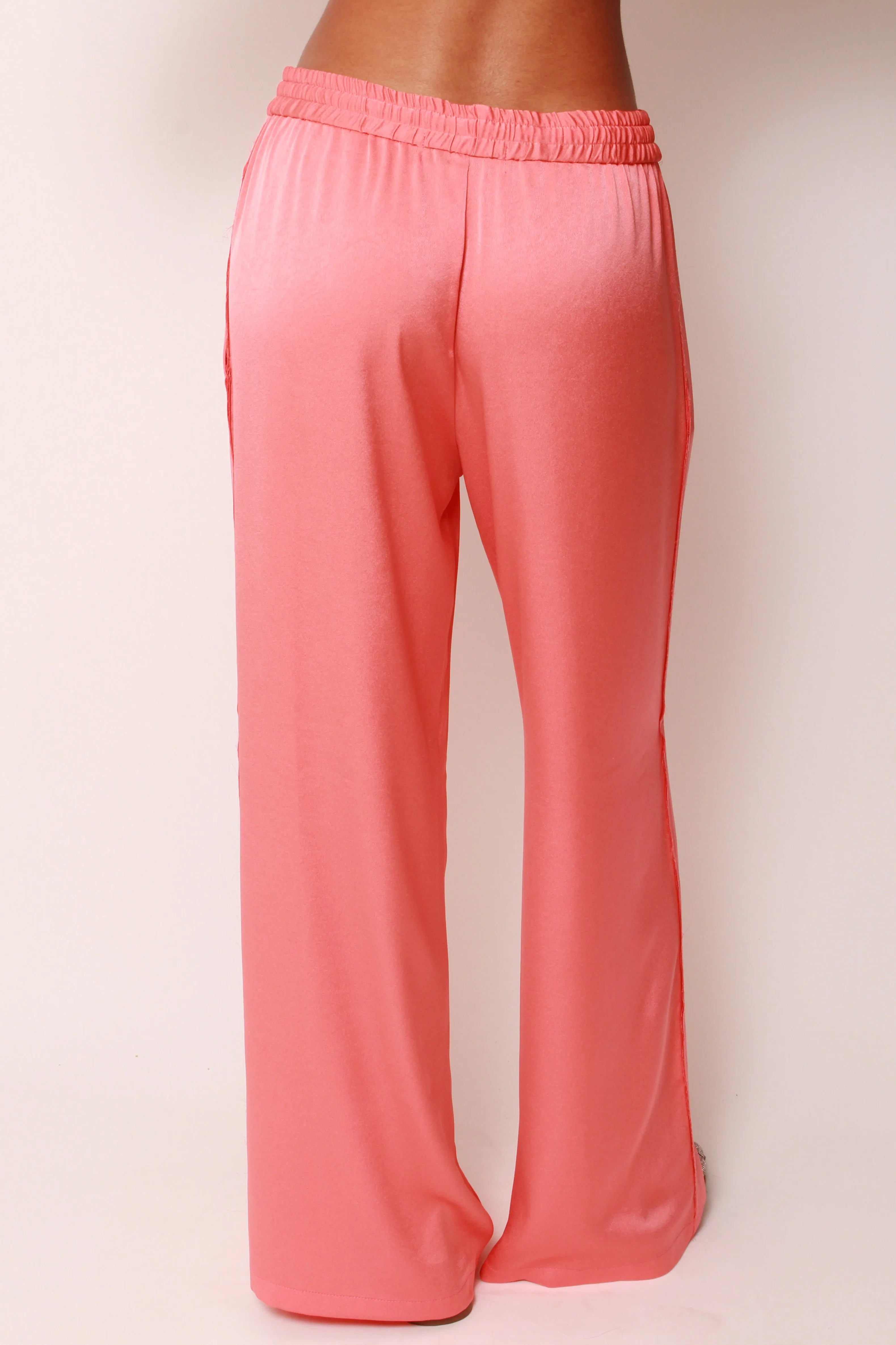 Wide Leg Pants In Coral Crepe