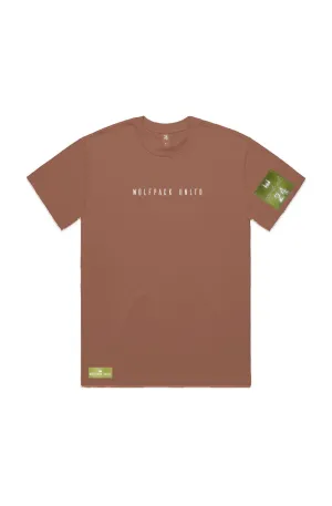 WOLFPACK UNLTD "BOLD STATEMENT" HEAVYWEIGHT OVERSIZED S/S TEXT LOGO | CLAY BROWN